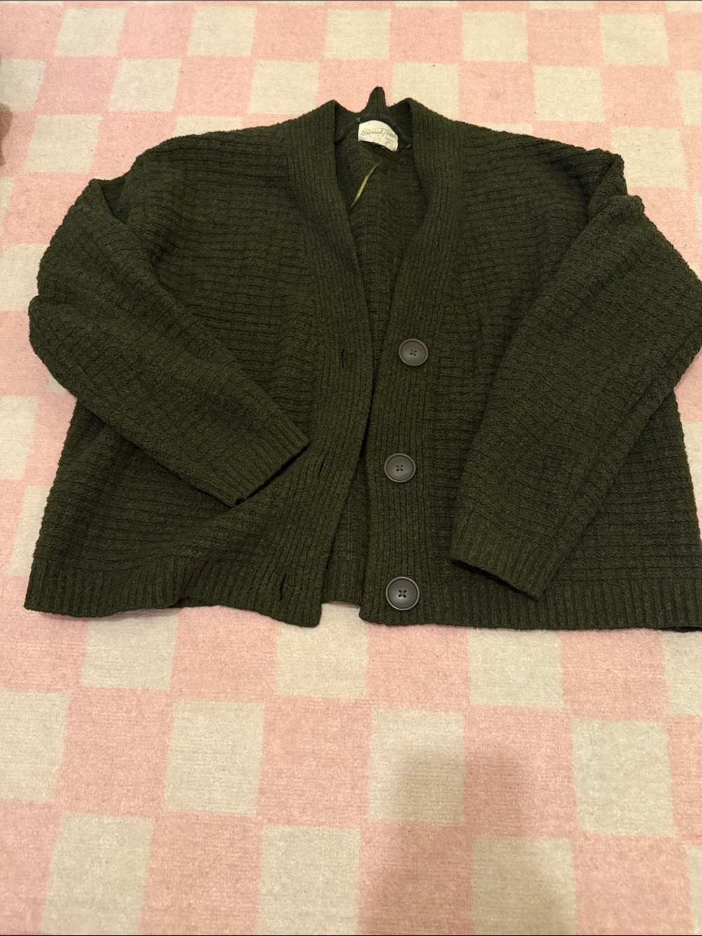 Universal Thread Dark Olive Green Chunky Button Cardigan Sweater
